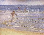 Peder Severin Kroyer Barthing Children oil painting